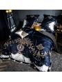 Blue Luxurious Vintage Embroidery Comforter Set