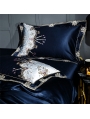 Blue Luxurious Vintage Embroidery Comforter Set