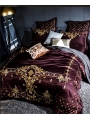 Purple Luxurious Vintage Embroidery Comforter Set