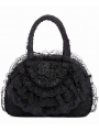 Black Romantic Vintage Gothic Flower Lace Handbag