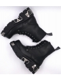 Black Gothic Punk Platform Mid-Calf Boots for Women