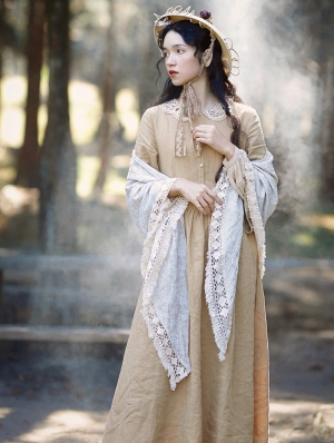 Vintage Long Sleeve Medieval Inspired Long Dress