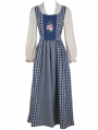 Vintage Plaid and flower Medieval Inspired Long Dress