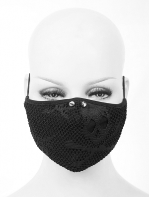 Black Gothic Punk Rivet Unisex Mask