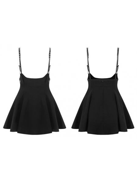 Black Street Fashion Gothic Punk Suspender Skirt - Devilnight.co.uk