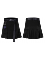 Black Street Fashion Gothic Punk Skirt with Detachable Pocket