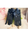 Navy Blue Bead Bow Lolita Gloves