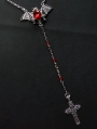 Gothic Cross Bat Pendant Necklace