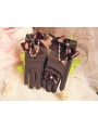 Brown Feather Bow Lolita Gloves