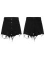 Black Street Fashion Gothic Punk Embroidery Shorts for Women
