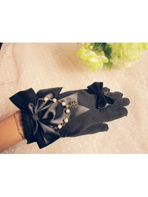 Black Bow Gothic Lolita Gloves