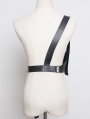 Black Gothic PU Leather One-Shoulder Belt Harness