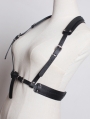 Black Gothic Punk PU LeatherBuckle Belt Harness