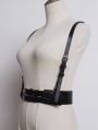 Black Gothic Punk PU Leather Buckle Belt Harness