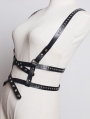 Black Gothic Punk PU Leather Buckle Belt Harness