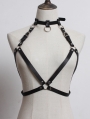 Black Gothic Punk PU Leather Body Bondage Buckle Belt Harness