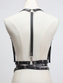 Black Gothic Punk PU Leather Rivet Buckle Belt Harness