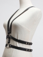 Black Gothic Punk PU Leather Rivet Roop Belt Harness