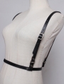 Black Gothic Punk PU Leather Buckle Belt Harness