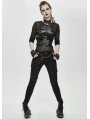 Black Gothic Punk PU Leather Pocket Harness 