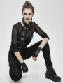 Black Gothic Punk PU Leather Motor Gloves for Women