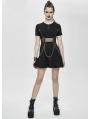 Black Gothic Punk Summer Short Dress