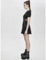 Black Gothic Punk Summer Short Dress