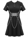 Black Gothic Punk Summer Short Dress