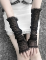Black Gothic Punk Spider Web Sheer Gloves