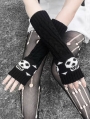Black Gothic Punk Knitting Skull Wintert Gloves