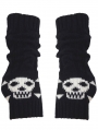 Black Gothic Punk Knitting Skull Wintert Gloves