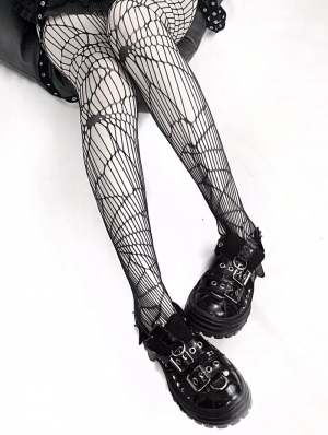 Black Gothic Punk Fishnet Tights