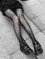 Black Gothic Punk Spider Web Thigh High Tights 