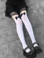 White Gothic Bowknot Knee Socks