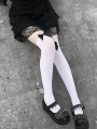 White Gothic Bowknot Knee Socks