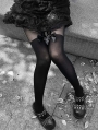 White Gothic Sheer Bowknot Tights
