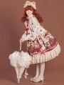 Ivory Crown Bear Long Sleeve Chiffon Sweet Lolita OP Dress