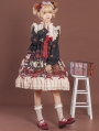 Black Crown Bear Long Sleeve Chiffon Sweet Lolita OP Dress