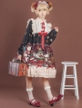 Black Crown Bear Long Sleeve Chiffon Sweet Lolita OP Dress