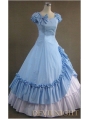 Classic Blue and White Ruffled Sweet Gothic Victorian Dress