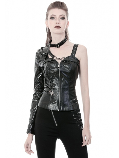 Black Gothic Punk PU Leather Shoulder Accessory