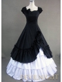 Classic Black and White Ruffled Sweet Gothic Victorian Dress