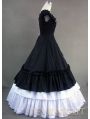 Classic Black and White Ruffled Sweet Gothic Victorian Dress