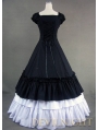 Classic Black and White Ruffled Sweet Gothic Victorian Dress