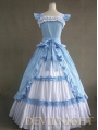 Vintage Blue and White Multi-layered Gothic Victorian Dress