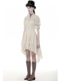 Ivory Steampunk Lace Short Sleeve High-Low Dress