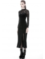 Black Vintage Gothic Velvet Sexy Slim Long Dress
