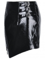 Black Gothic Punk Irregular PU Short Skirt