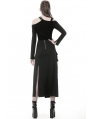 Black Gothic Punk Sexy Slit Irregular Long Skirt