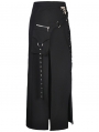 Black Gothic Punk Sexy Slit Irregular Long Skirt